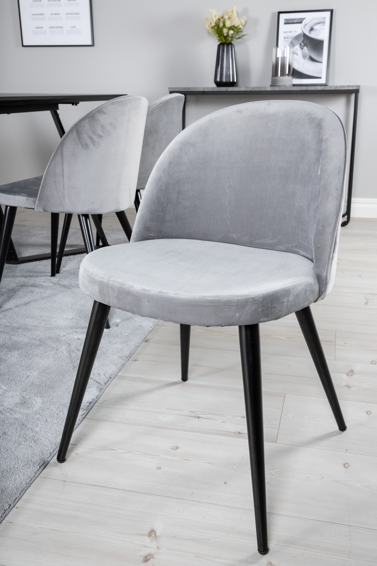 Borðstofusett Dallas 360 (Grár + Svartur)