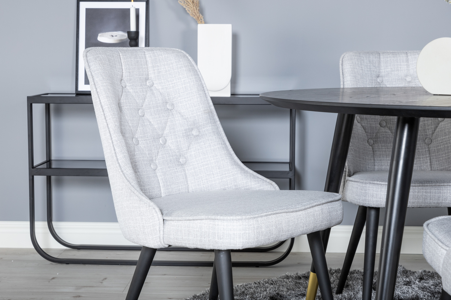 Borðstofusett Dallas 1178 (Grár + Svartur)