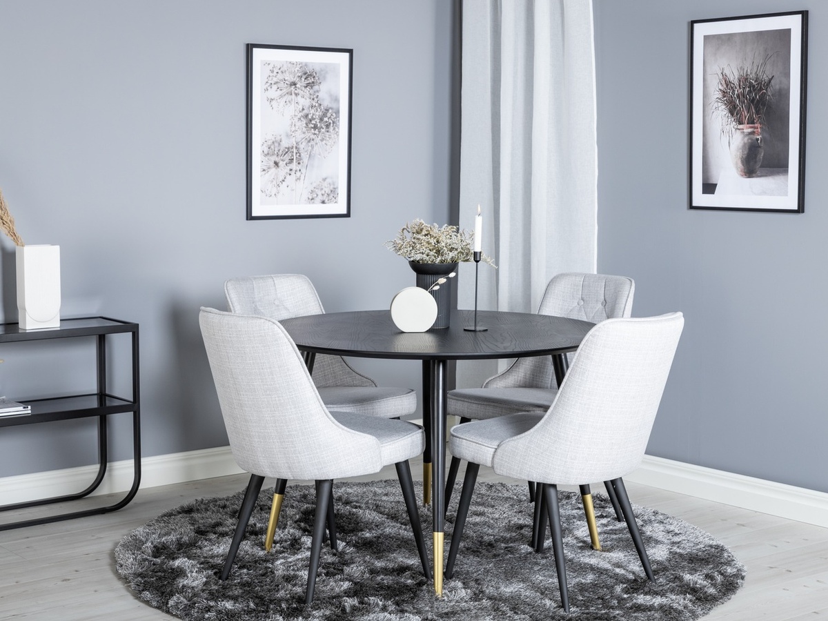 Borðstofusett Dallas 1178 (Grár + Svartur)