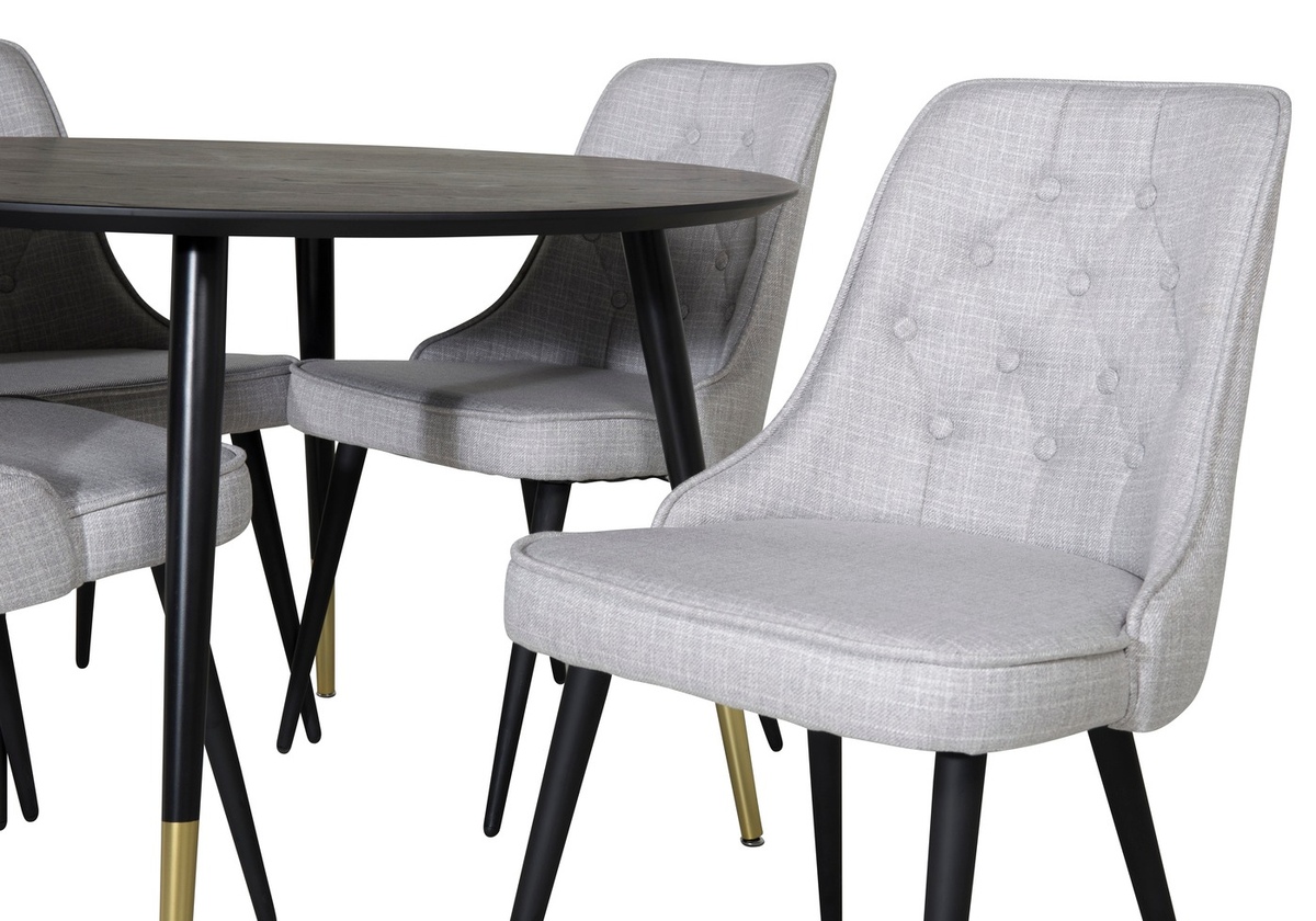 Borðstofusett Dallas 1178 (Grár + Svartur)