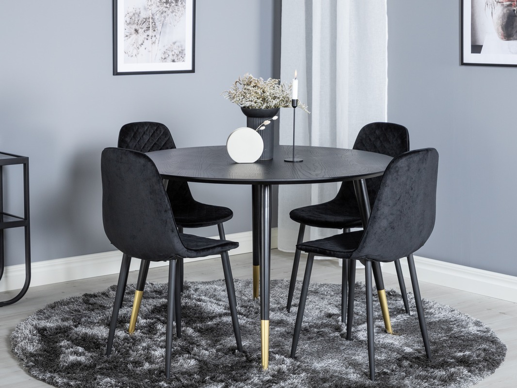 Borðstofusett Dallas 1183 (Svartur)