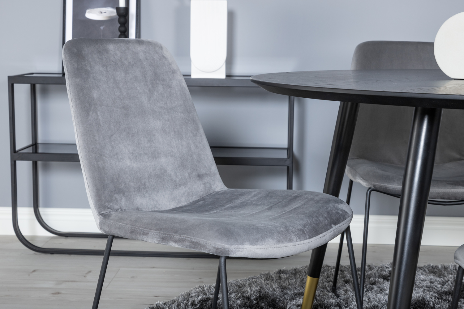 Borðstofusett Dallas 1189 (Grár + Svartur)