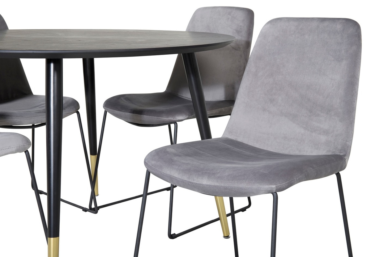 Borðstofusett Dallas 1189 (Grár + Svartur)