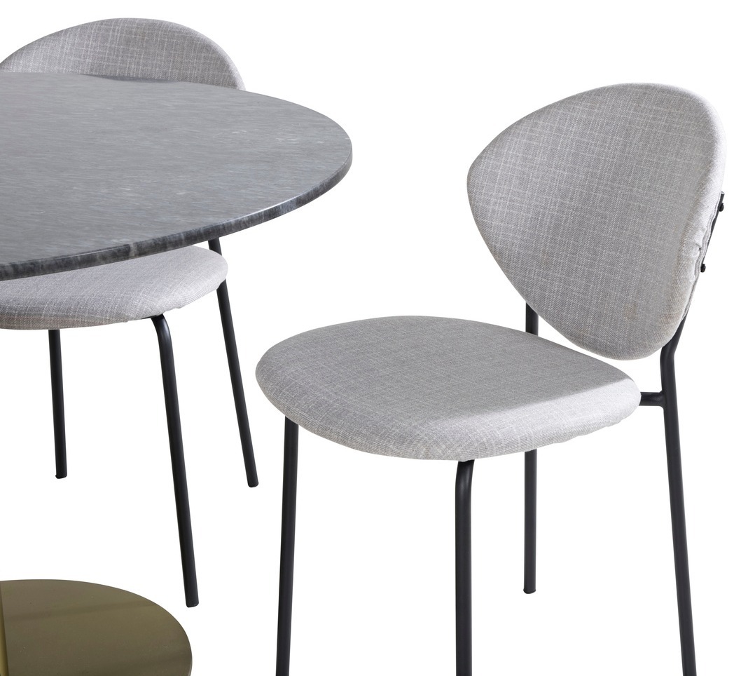 Borðstofusett Dallas 1209 (Grár + Svartur)
