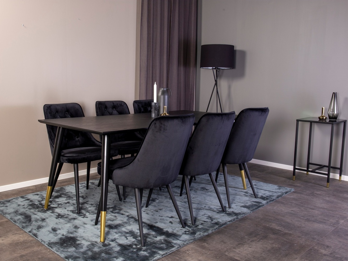 Borðstofusett Dallas 1256 (Svartur)