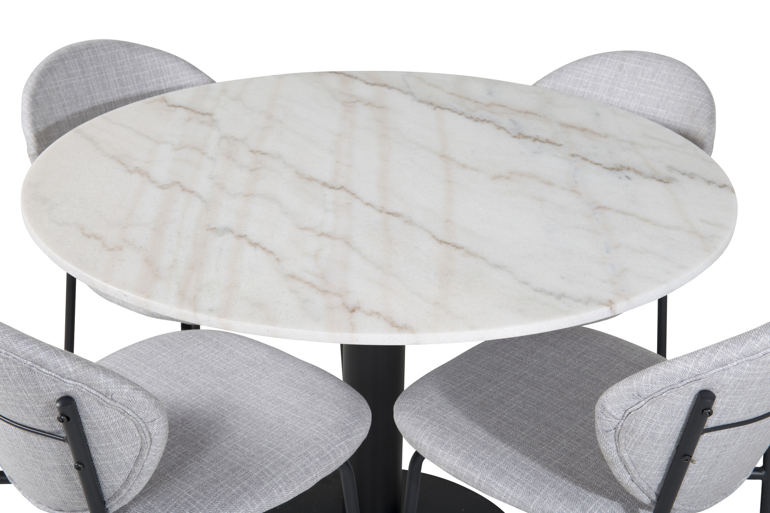 Borðstofusett Dallas 1298 (Grár + Svartur)