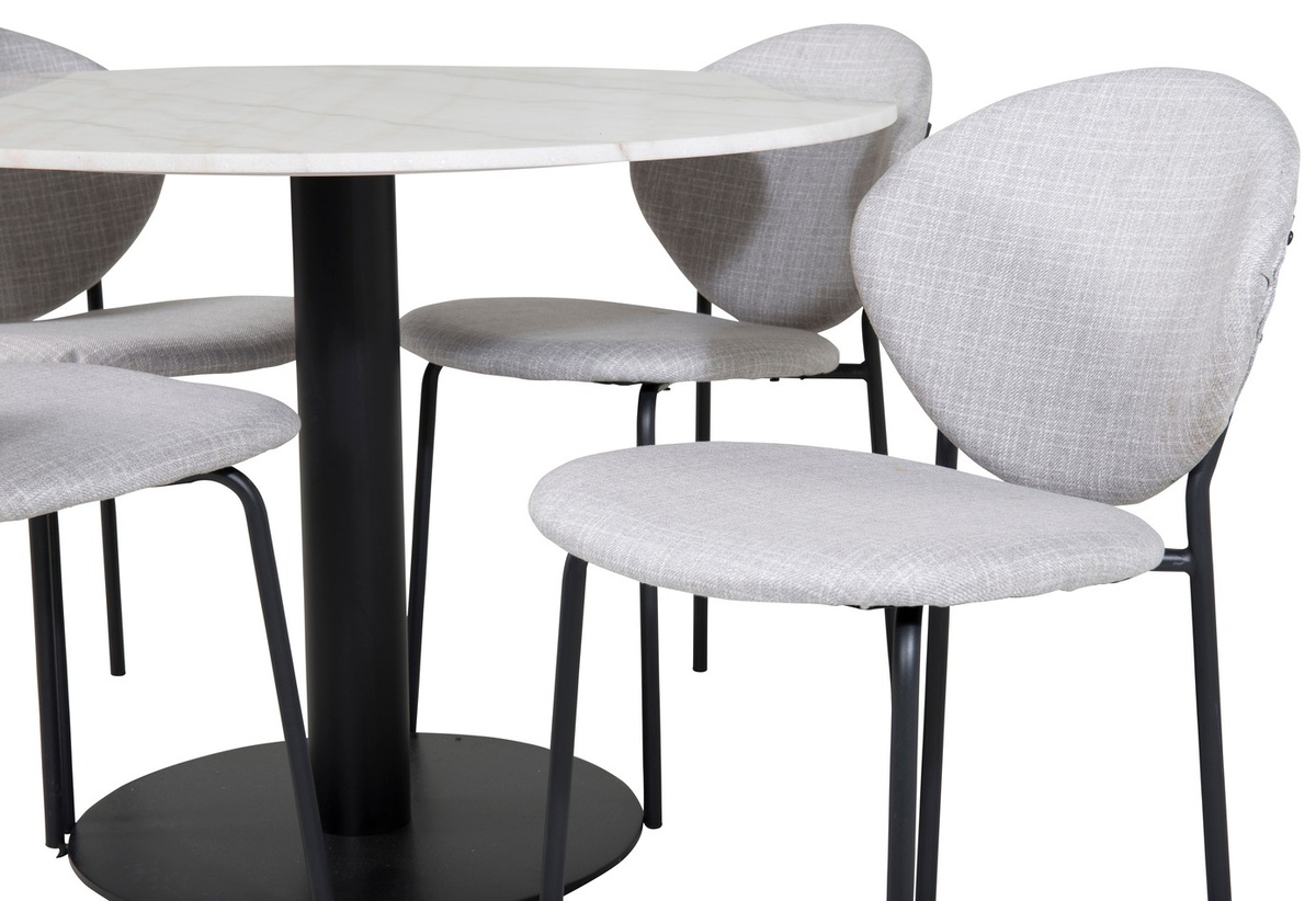 Borðstofusett Dallas 1298 (Grár + Svartur)