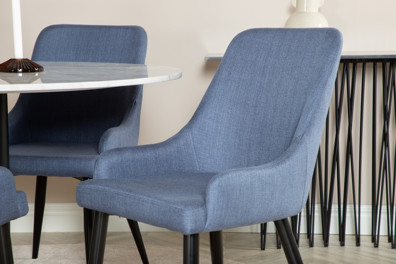 Borðstofusett Dallas 1300 (Blár + Svartur)