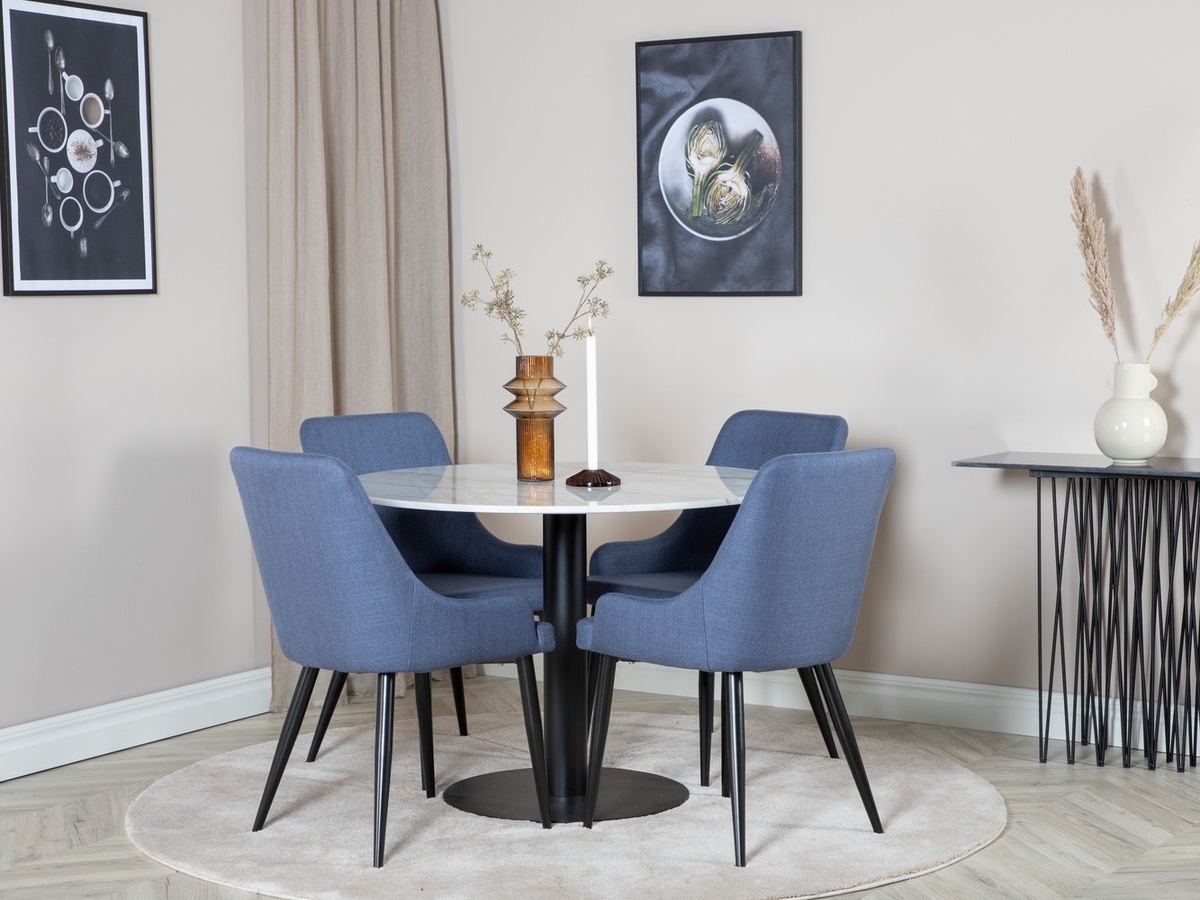 Borðstofusett Dallas 1300 (Blár + Svartur)