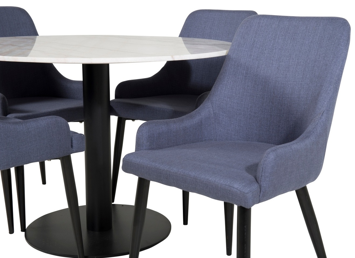 Borðstofusett Dallas 1300 (Blár + Svartur)