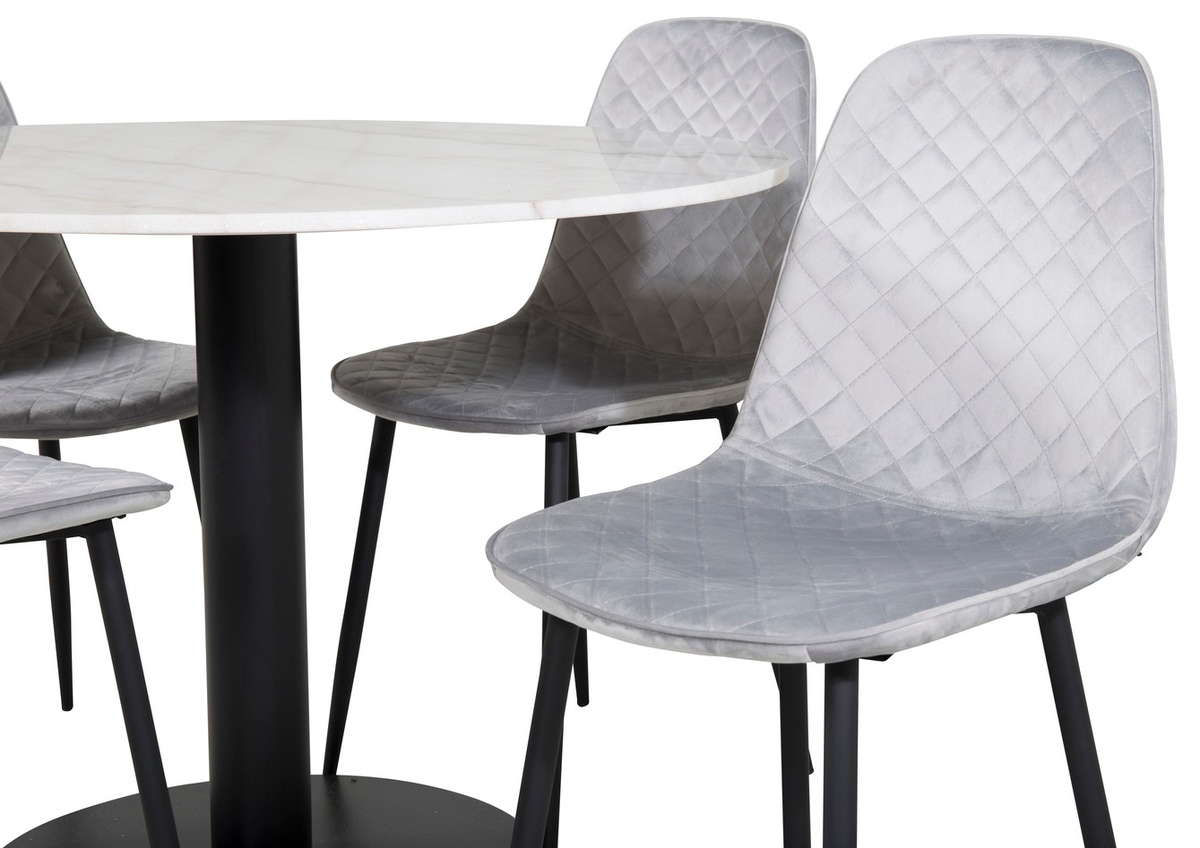 Borðstofusett Dallas 1302 (Grár + Svartur)