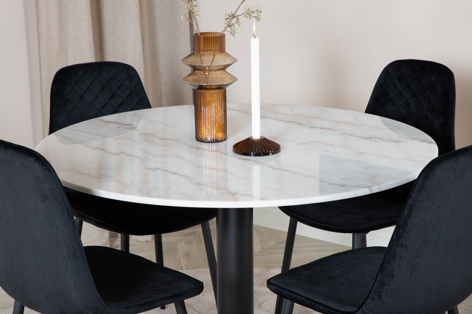 Borðstofusett Dallas 1302 (Svartur)
