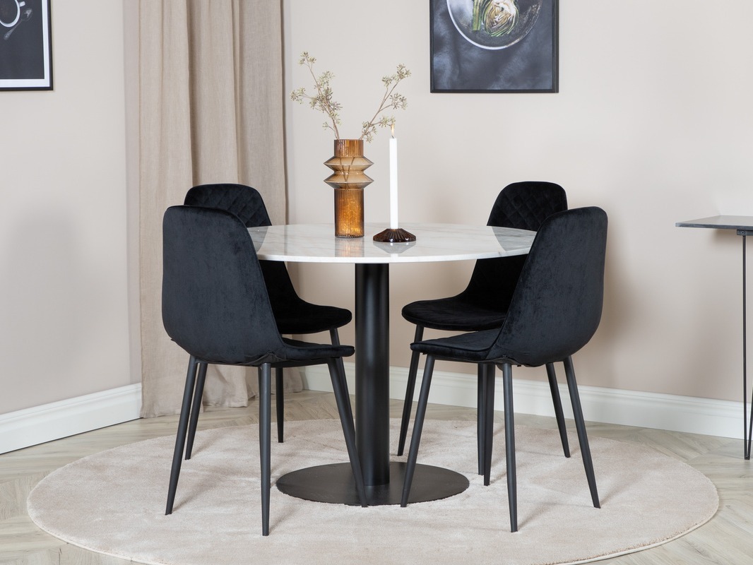 Borðstofusett Dallas 1302 (Svartur)