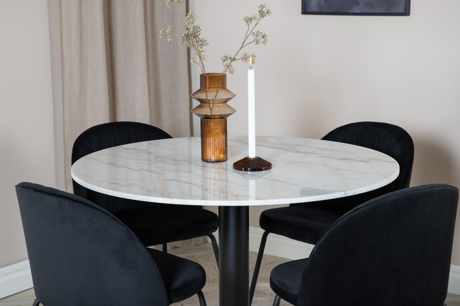 Borðstofusett Dallas 1303 (Svartur)