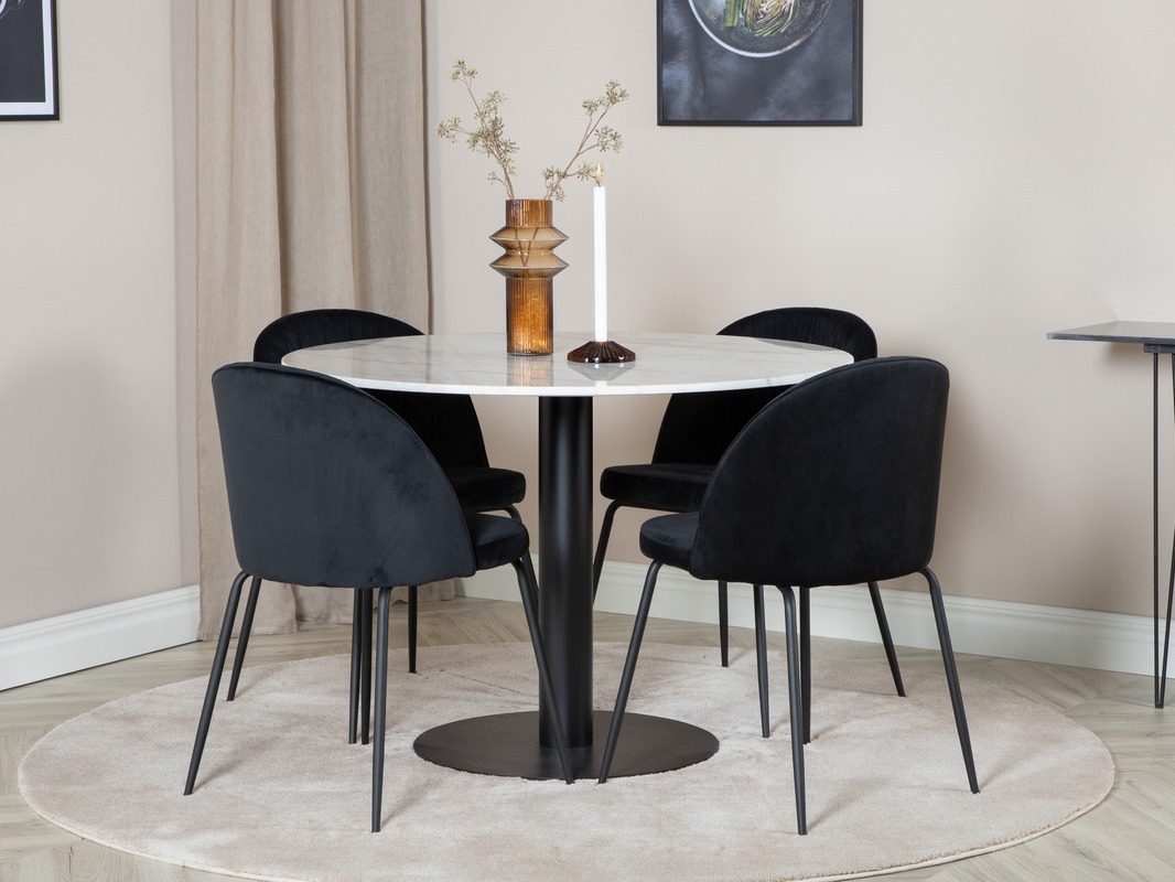 Borðstofusett Dallas 1303 (Svartur)