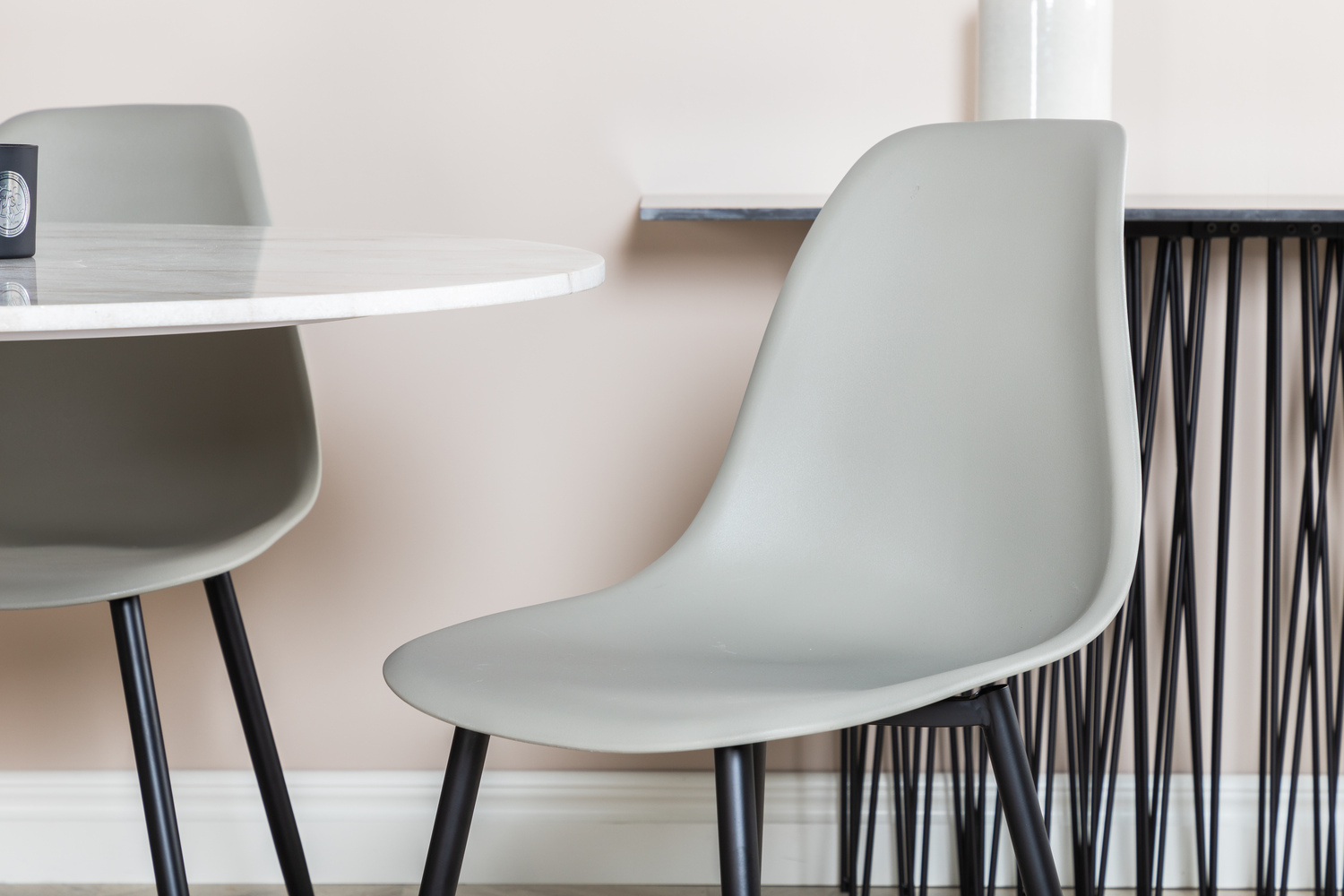 Borðstofusett Dallas 1304 (Grár + Svartur)