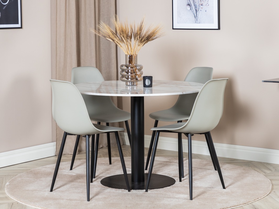 Borðstofusett Dallas 1304 (Grár + Svartur)