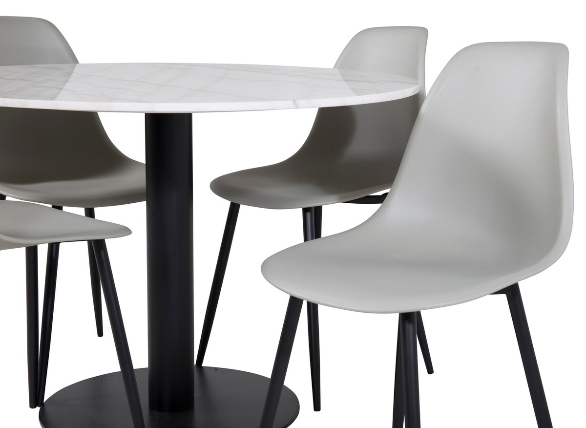 Borðstofusett Dallas 1304 (Grár + Svartur)