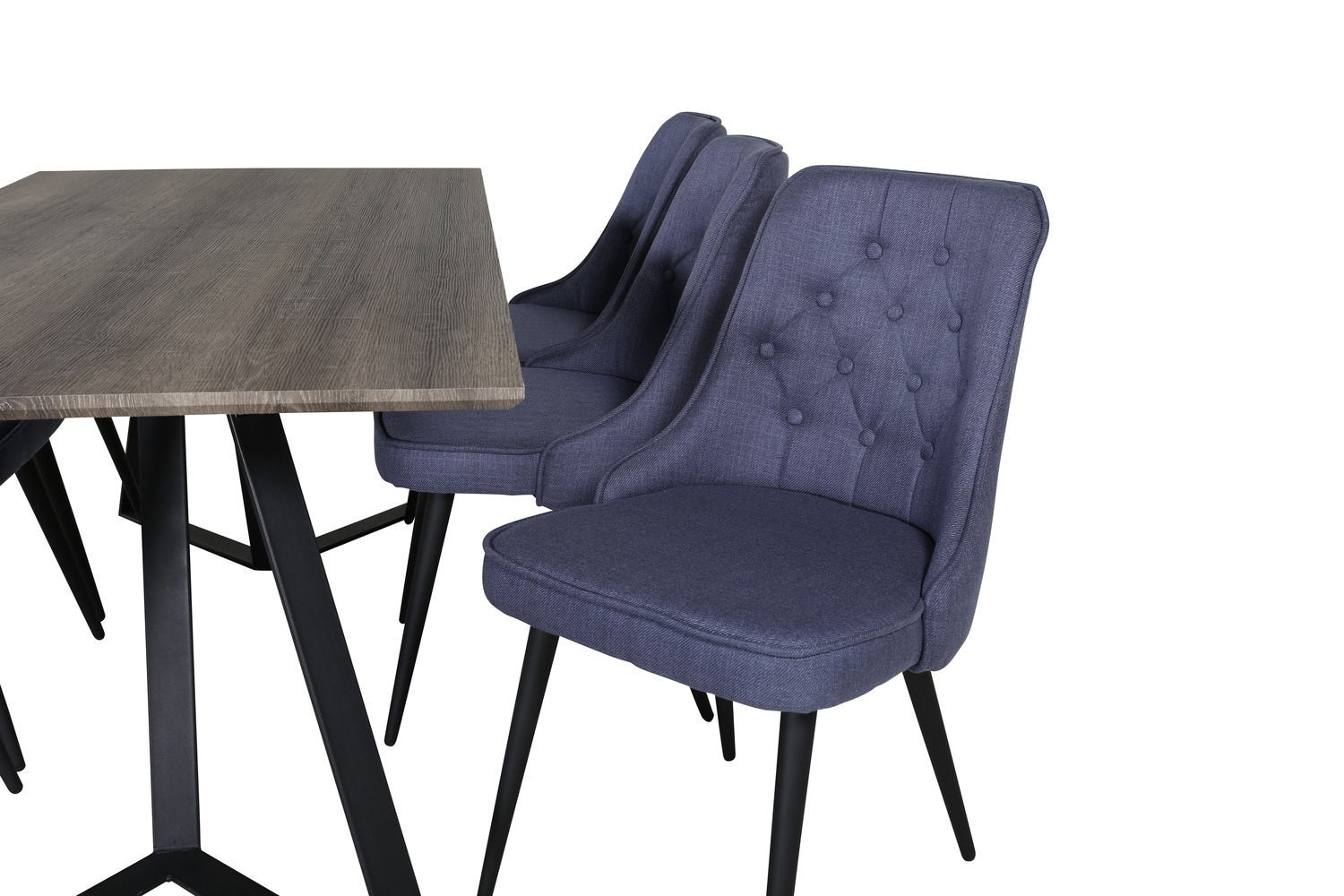 Borðstofusett Dallas 1347 (Blár + Svartur)