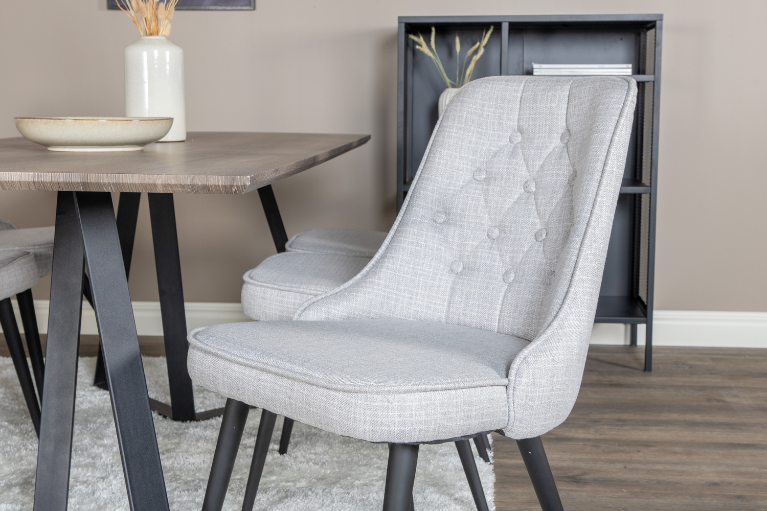 Borðstofusett Dallas 1347 (Grár + Svartur)