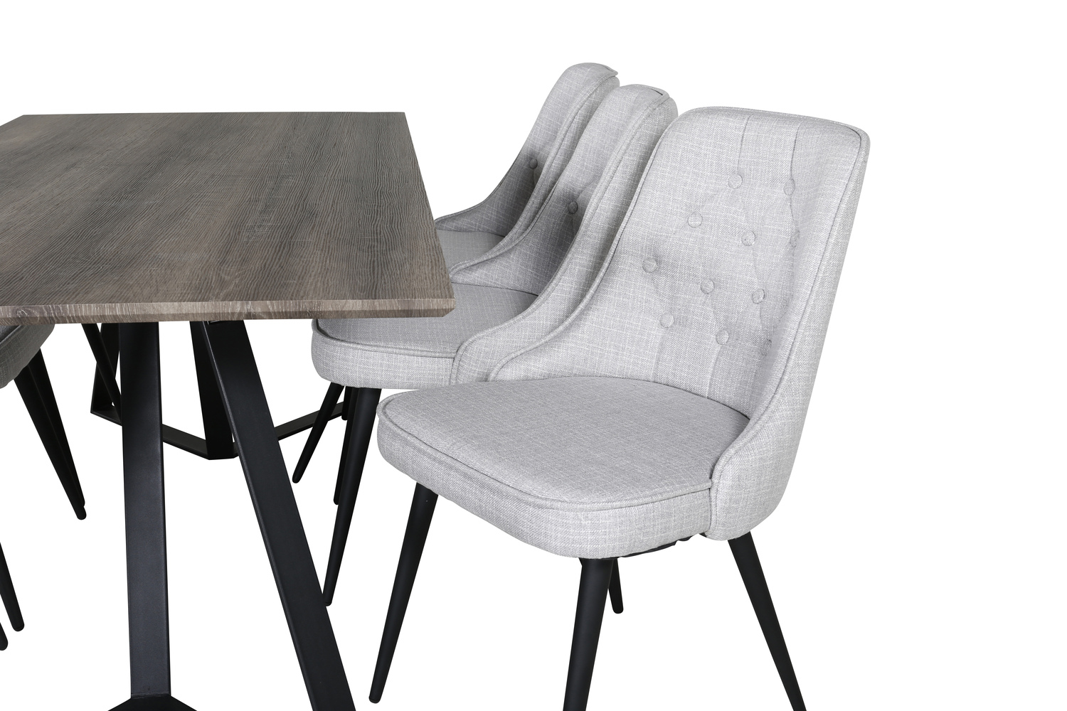 Borðstofusett Dallas 1347 (Grár + Svartur)