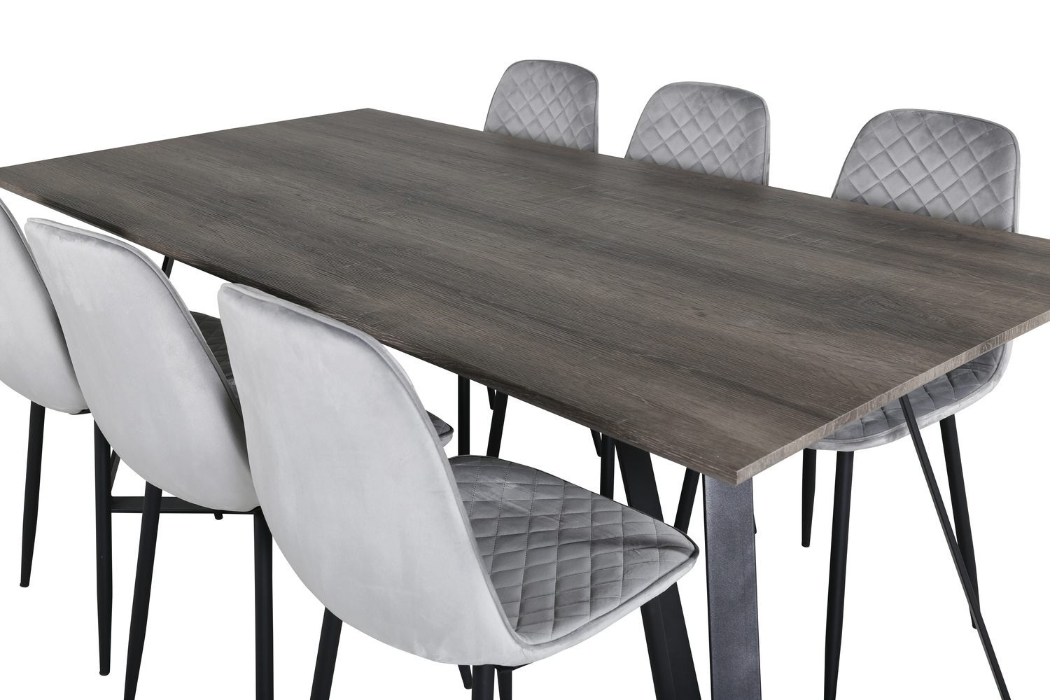 Borðstofusett Dallas 1357 (Grár + Svartur)