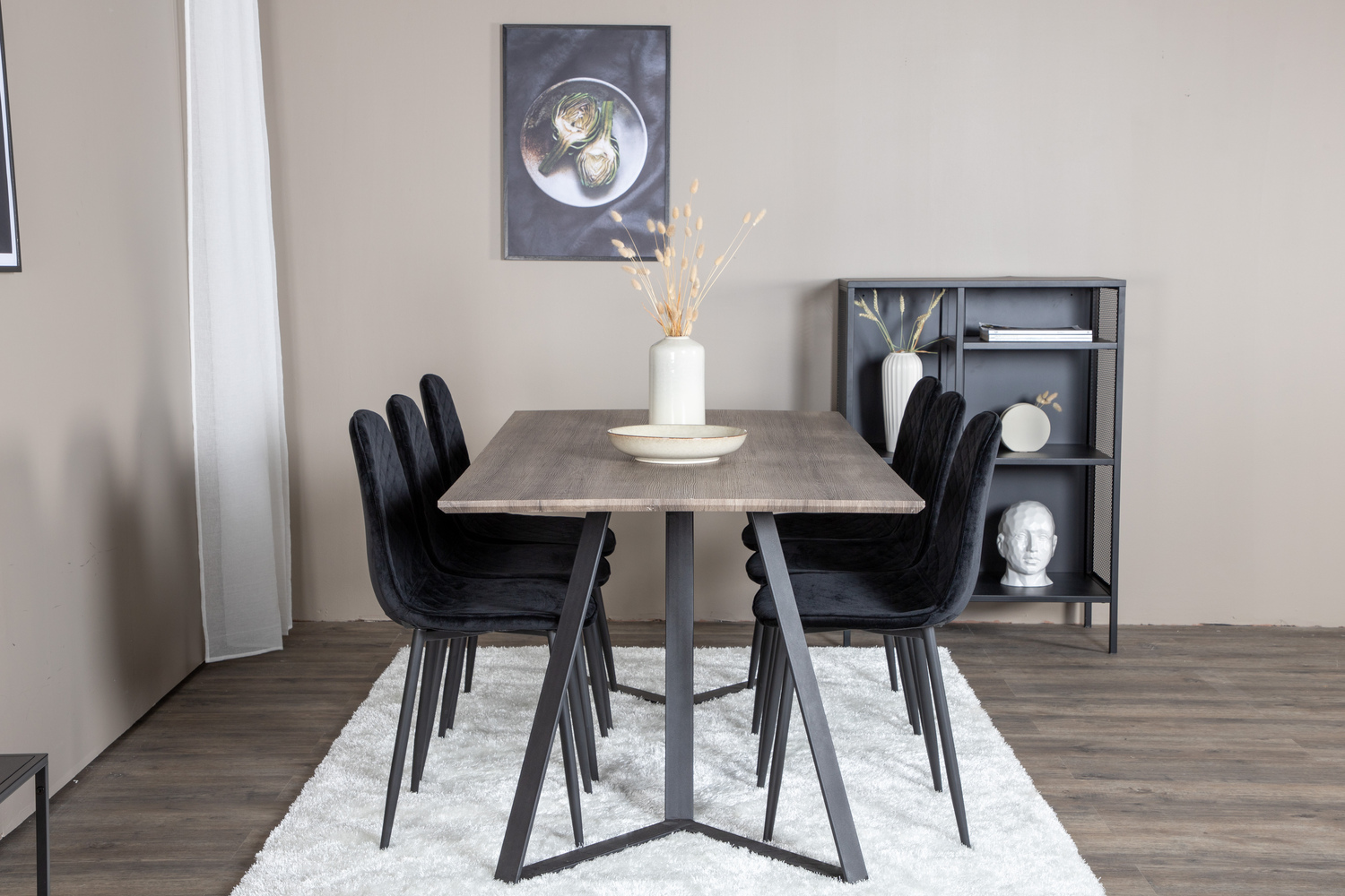 Borðstofusett Dallas 1357 (Svartur)