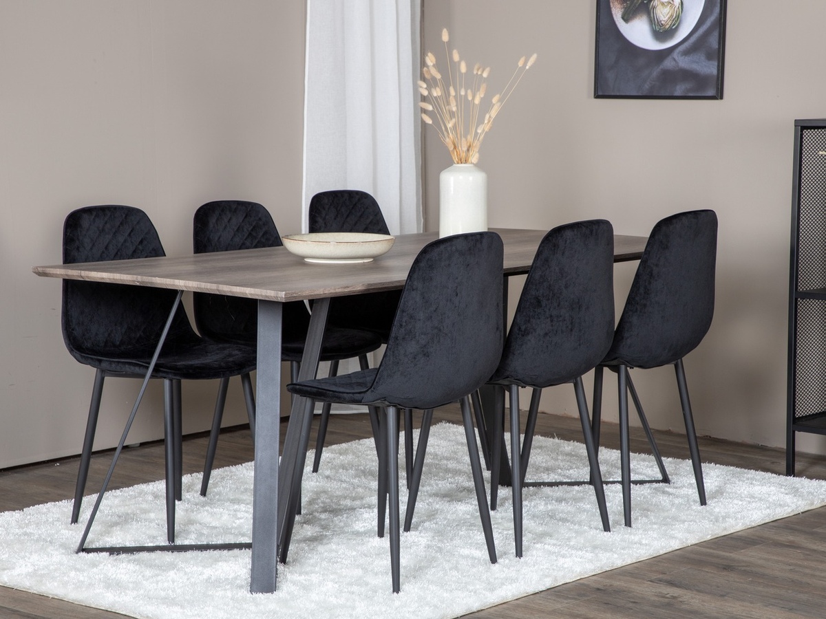 Borðstofusett Dallas 1357 (Svartur)