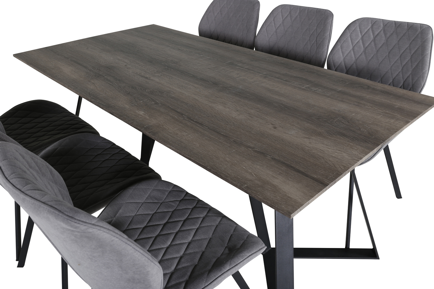 Borðstofusett Dallas 1359 (Grár + Svartur)
