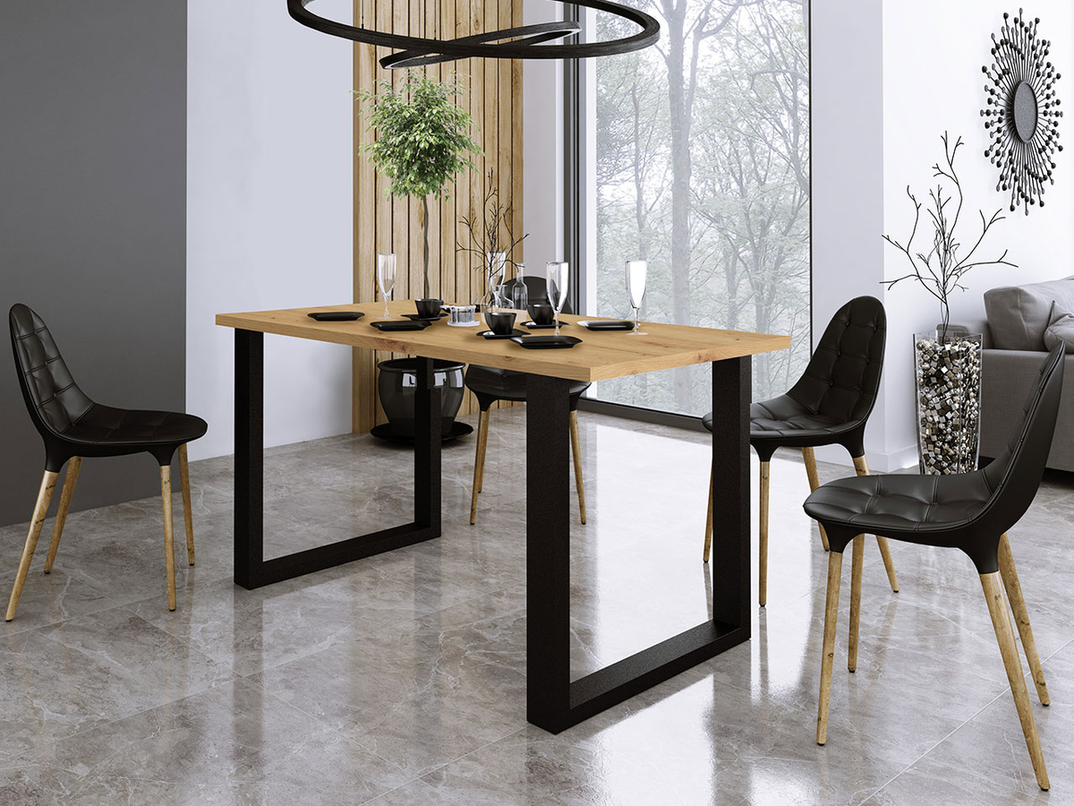 Borð Tucson 136 (Artisan-eik + Svartur)