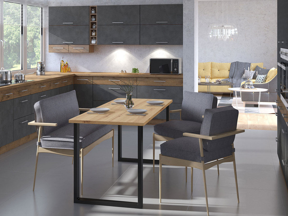 Borð Tucson 138 (Artisan-eik + Svartur)