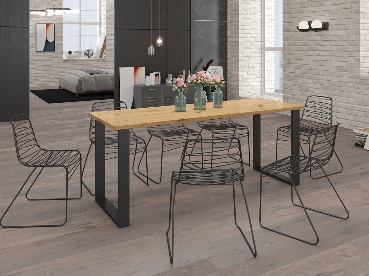 Borð Tucson 138 (Artisan-eik + Svartur)