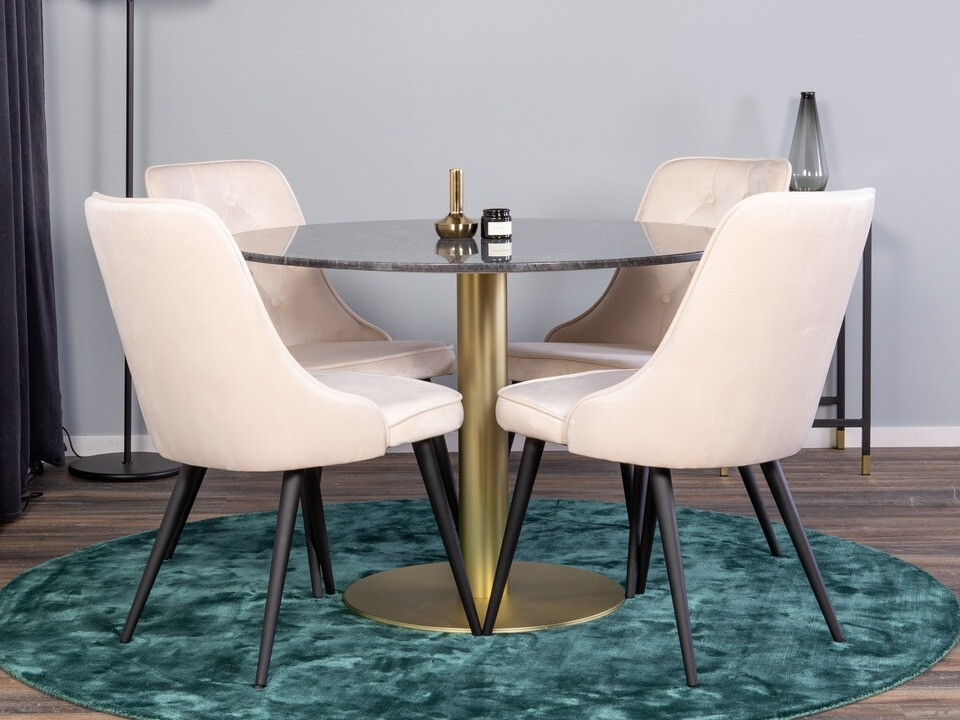 Borðstofusett Dallas 370 (Beige + Svartur)