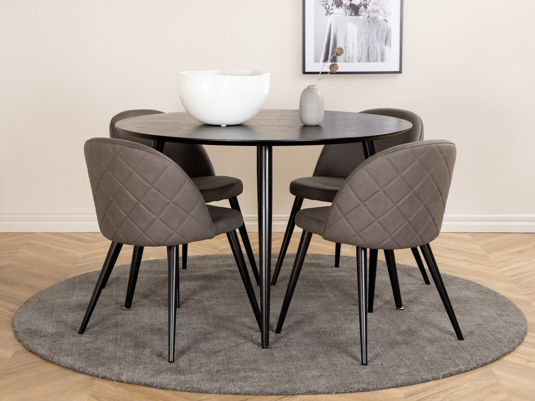 Borðstofusett Dallas 2545 (Grár + Svartur)