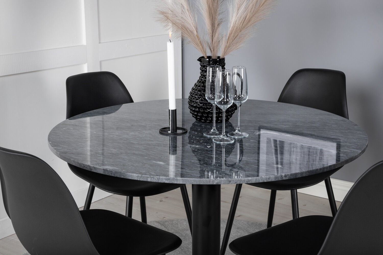 Borðstofusett Dallas 2630 (Svartur)