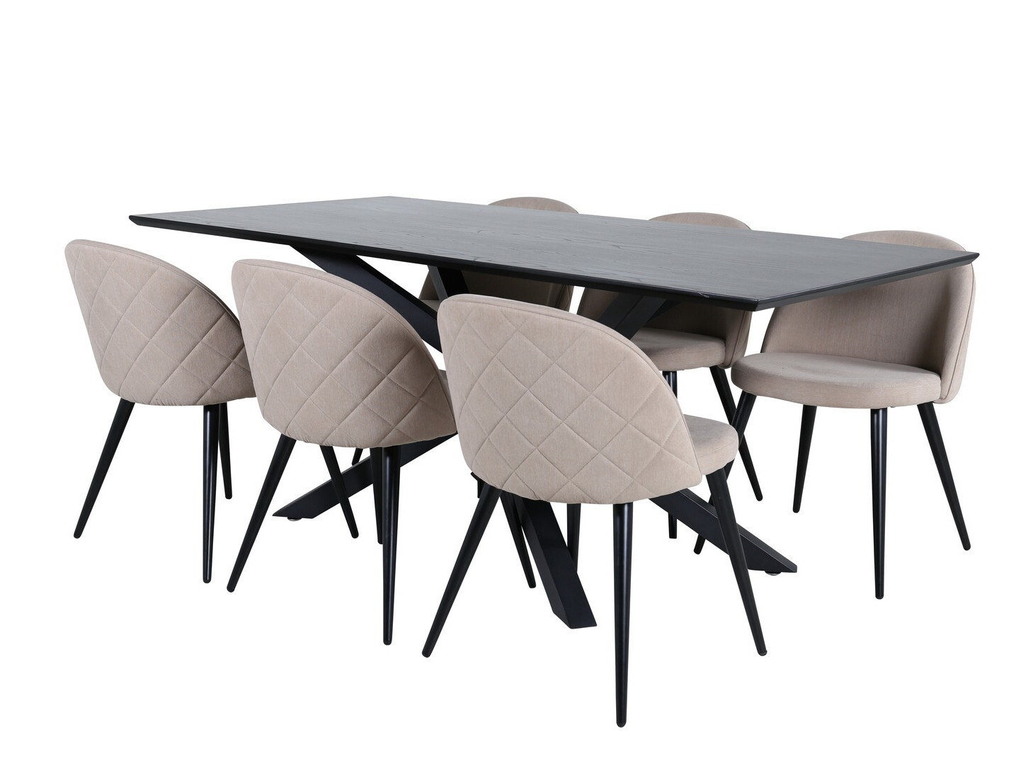 Borðstofusett Dallas 2693 (Beige + Svartur)