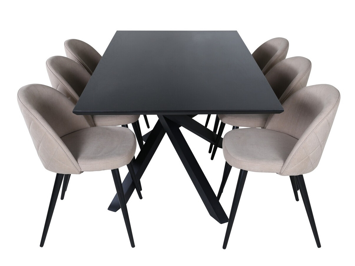 Borðstofusett Dallas 2693 (Beige + Svartur)