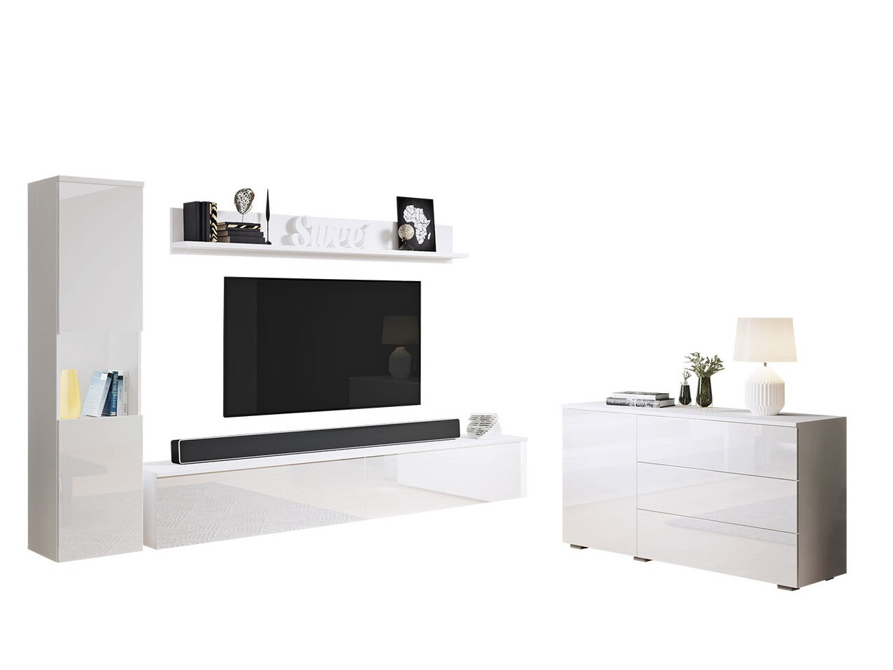 Stofusett Sarasota 132 (Hvítur + Hvítt háglans)