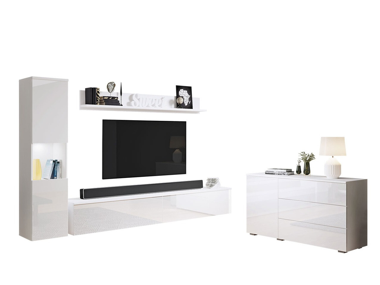 Stofusett Sarasota 132 (Hvítur + Hvítt háglans)