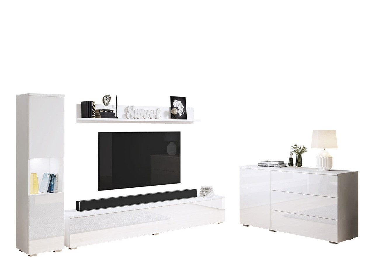 Stofusett Sarasota 132 (Hvítur + Hvítt háglans)