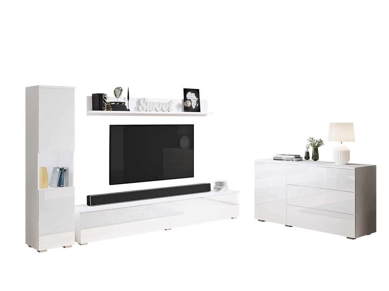 Stofusett Sarasota 132 (Hvítur + Hvítt háglans)