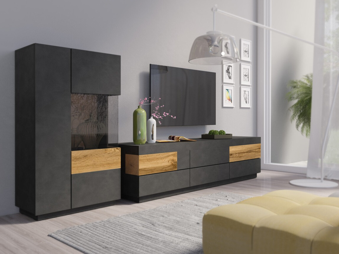 Stofusett Livlore 109 (Matera-grátt + Wotan-eik)