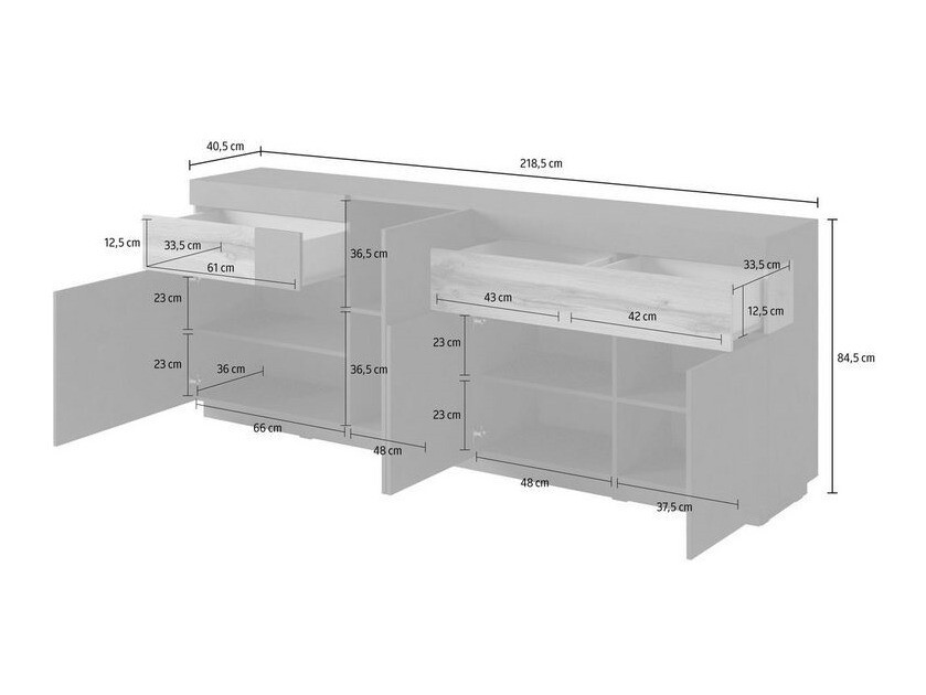 Stofusett Livlore 108 (Matera-grátt + Wotan-eik)