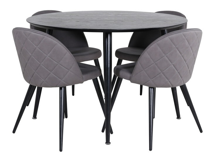 Borðstofusett Dallas 2545 (Grár + Svartur)