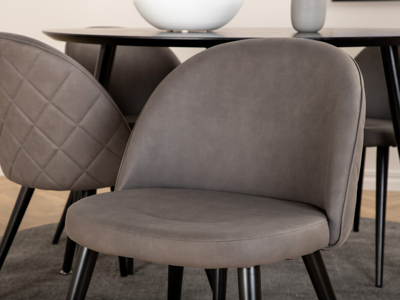 Borðstofusett Dallas 2545 (Grár + Svartur)
