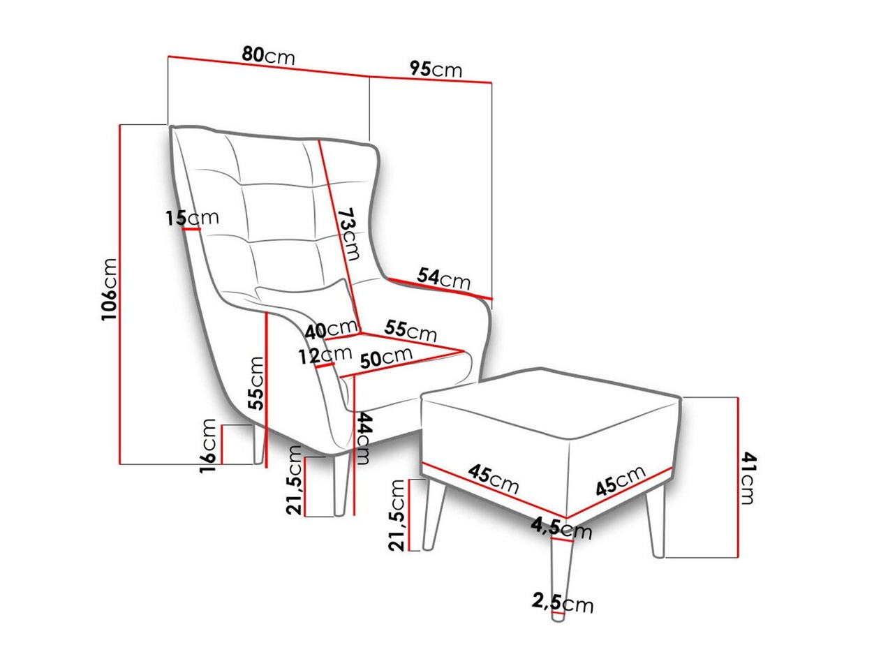 Hægindastóll Comfivo Ulmus II (Alfa 01)