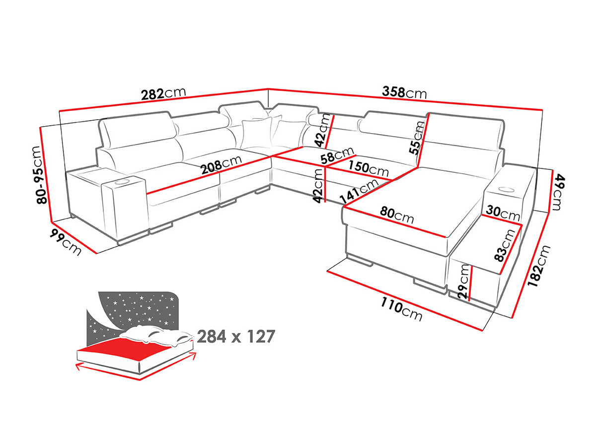 Horn­sófi Pearland 105 (Ekj 01 + Luxo 6601 + Evo 32)