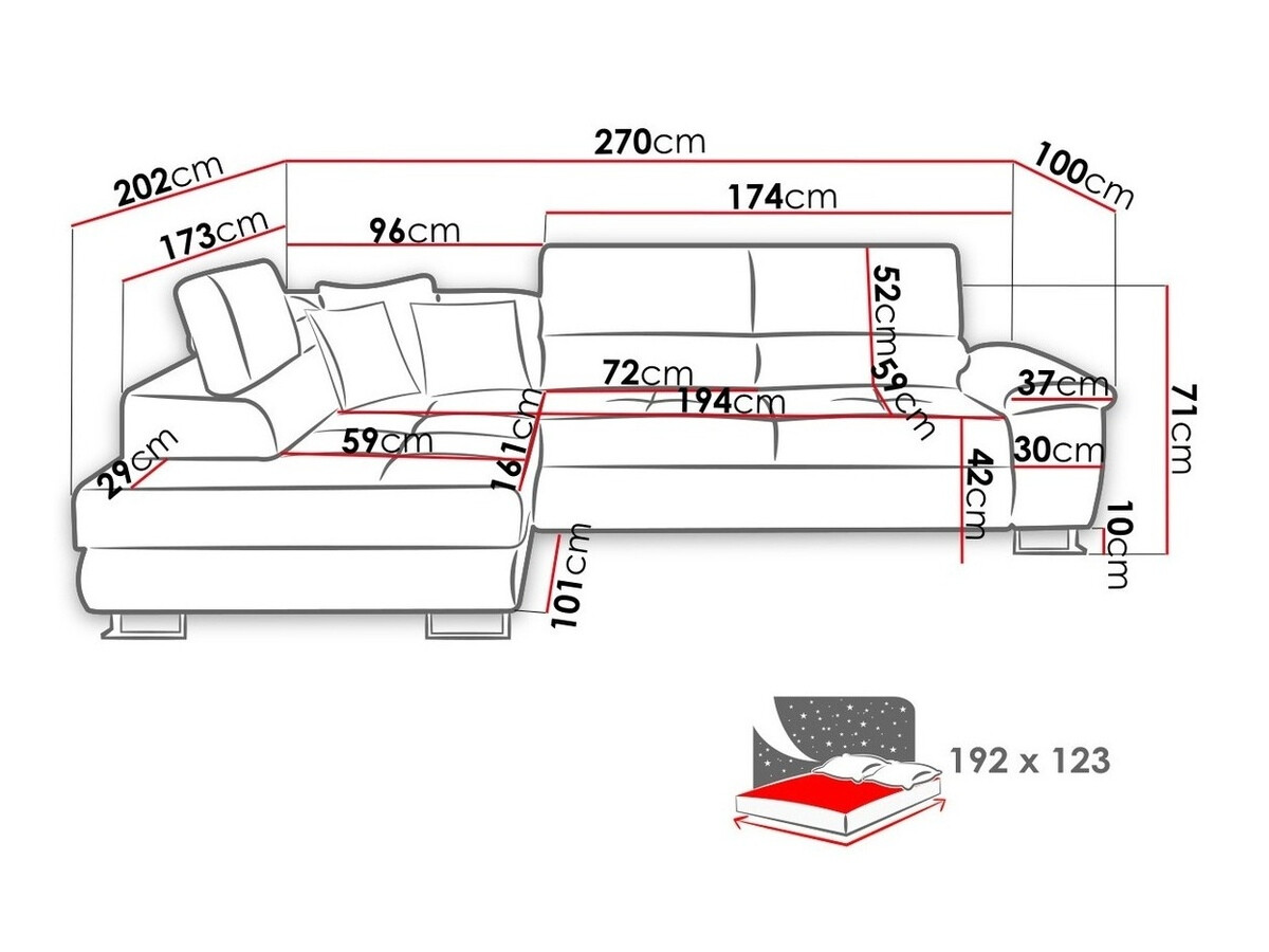 Horn­sófi Comfivo Ruta III (Soft 011 + Lux 06)