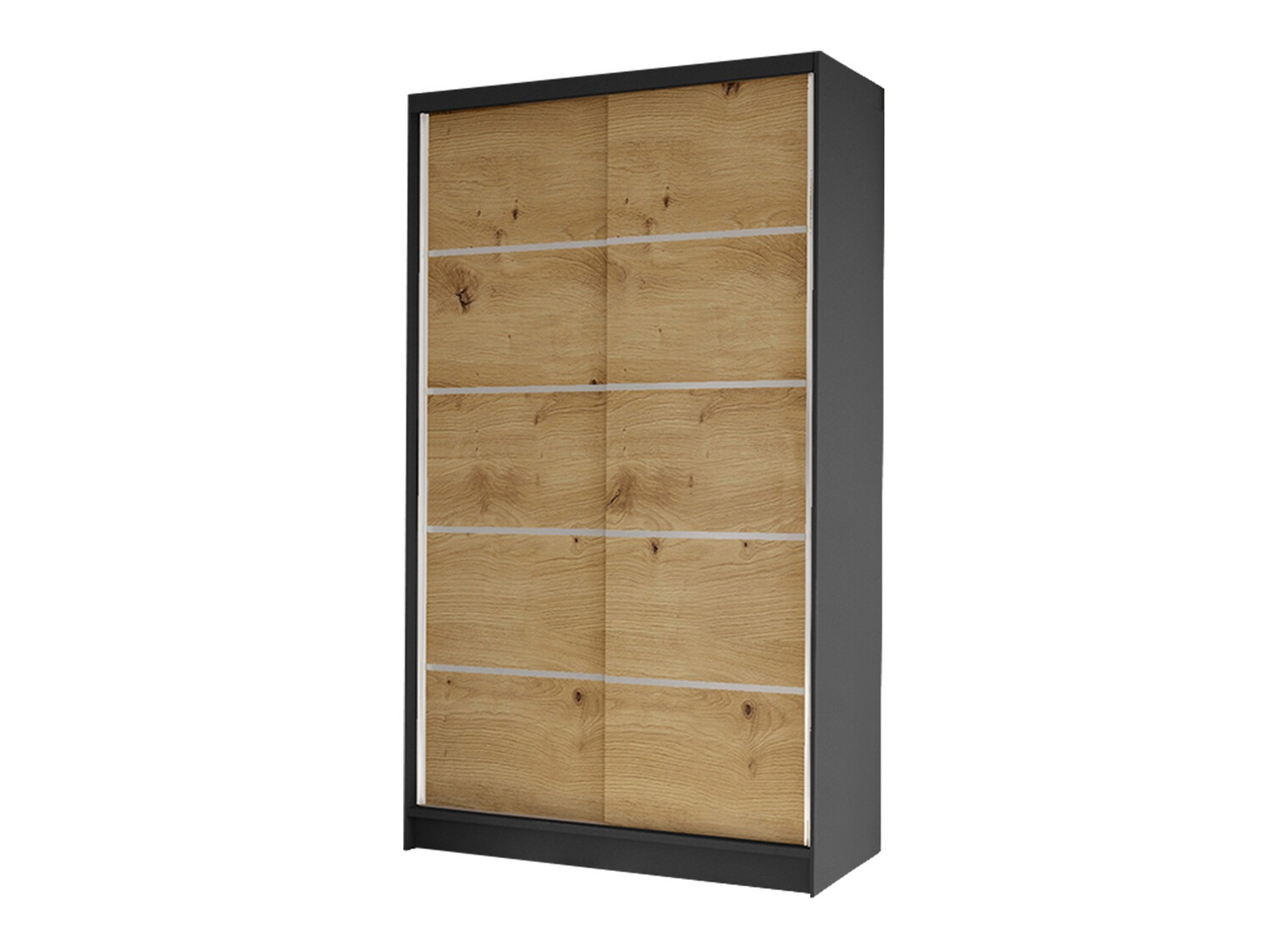 Fataskápur Closico Fractor IV (Svartur + Artisan-eik)