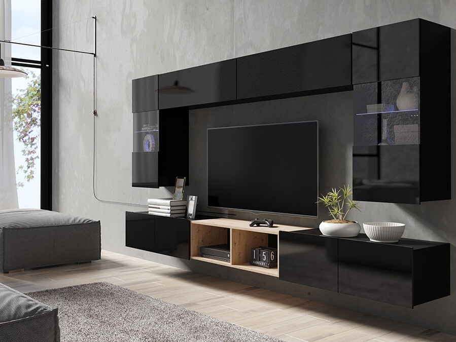 Stofusett Remus XXIV (Svartur + Svart háglans + Artisan-eik)